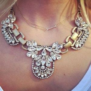 Crystal Bib Necklace NWOT